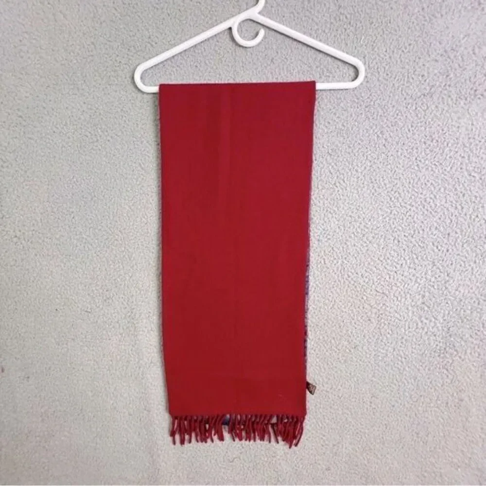 MACKENZIES MENS WOOL SCARF RED/PAISLEY